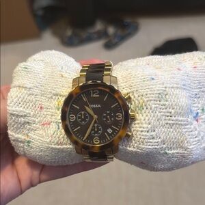 Fossil Women’s Gold and Tortoise Watch